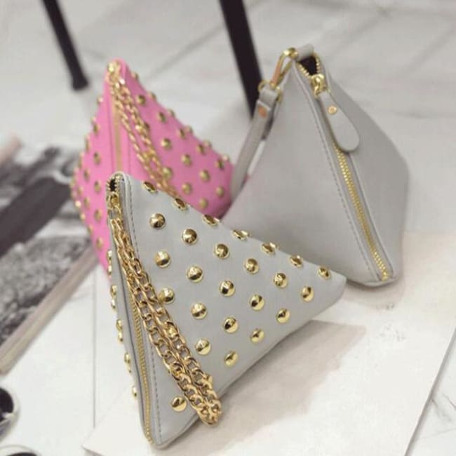 Electra Triangle Clutch Gray Bags