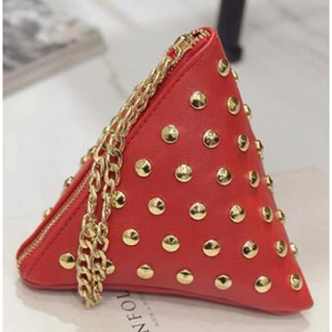 Electra Triangle Clutch Red Bags