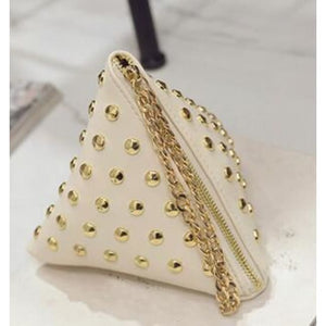 Electra Triangle Clutch White Bags