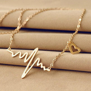Heartbeat Necklace Gold Jewelry
