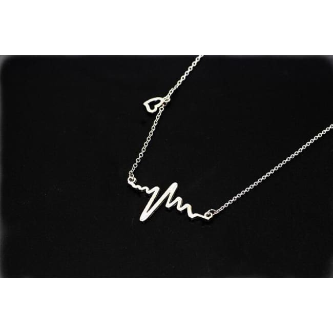 Heartbeat Necklace Silver Jewelry