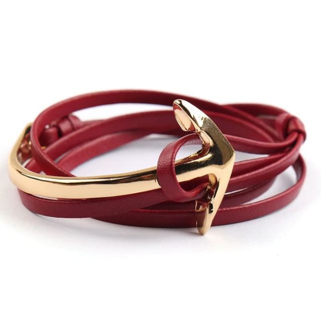 Maritime Passion Bracelet Gold & Wine Red Jewelry