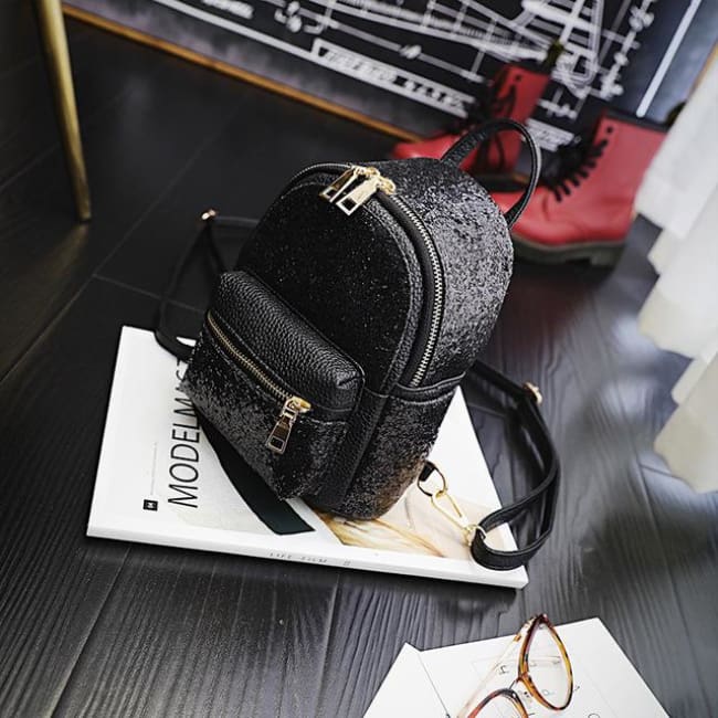 Sparkle Cuteness Backpack Black Bags